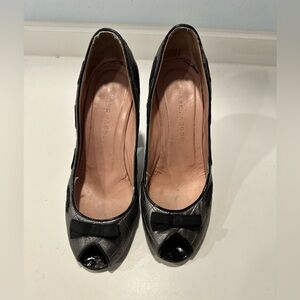 Marc Jacobs Black Peep Toe Heels, Size 38.5 (8.5)
